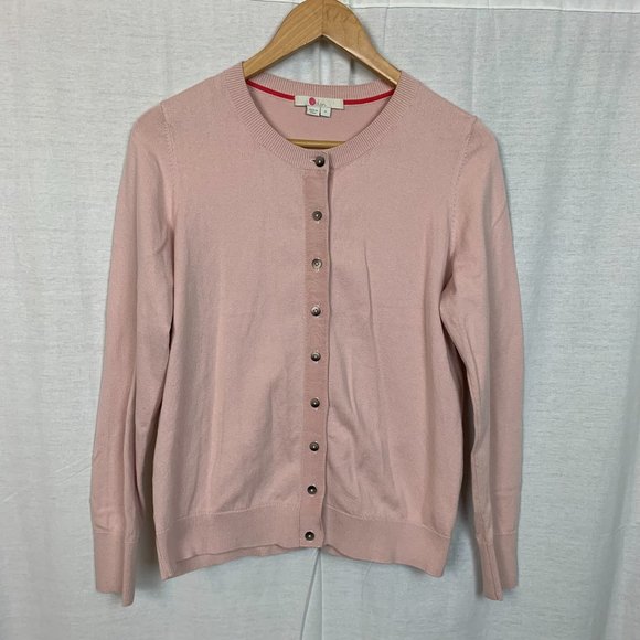Boden Sweaters - Boden Women's Amelia Crew Cardigan Button Front Long Sleeve Pink Size Medium